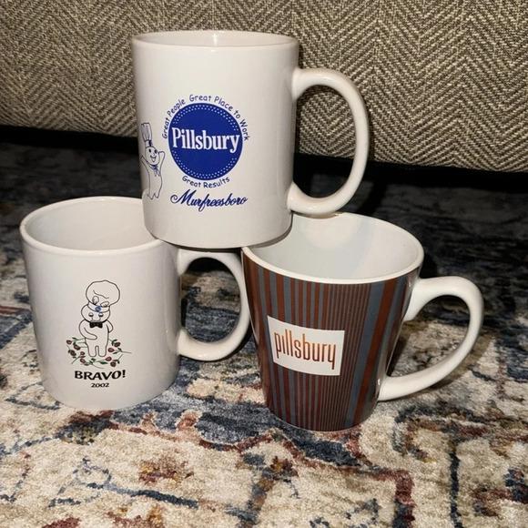 Pillsbury Doughboy Company Bundle of 3 Drinking Ceramic Coffee/Tea Mugs/Cups - Picture 3 of 11